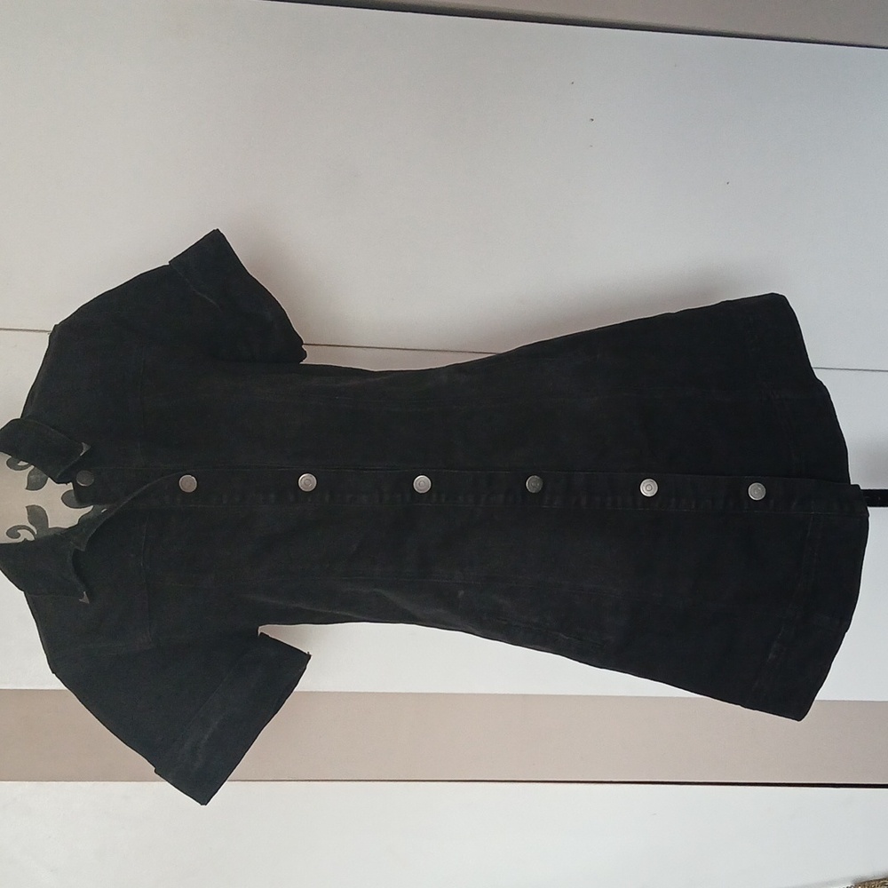 HABITUAL Black Denim Button-Down Dress